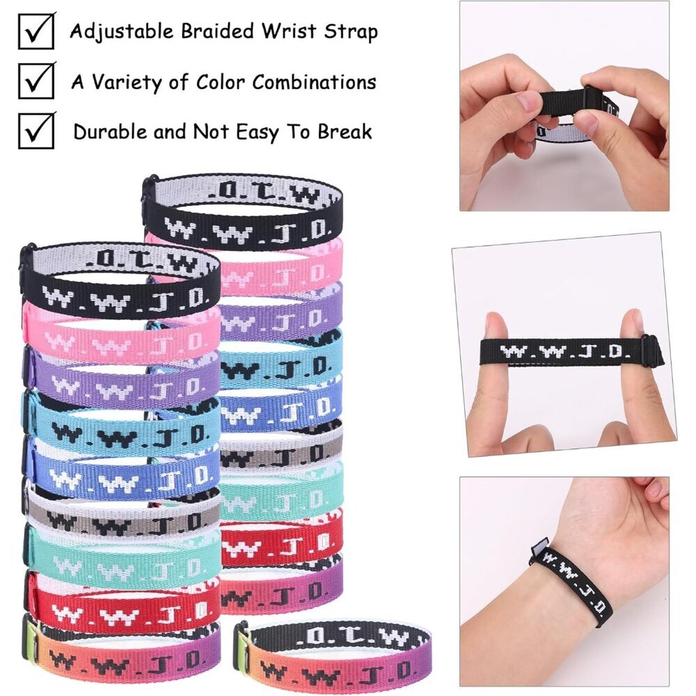 Meaningful WWJD Bracelet Set with 21 Cards and Velvet Bag - Faith-Inspired Gifts - Picture 5 of 7